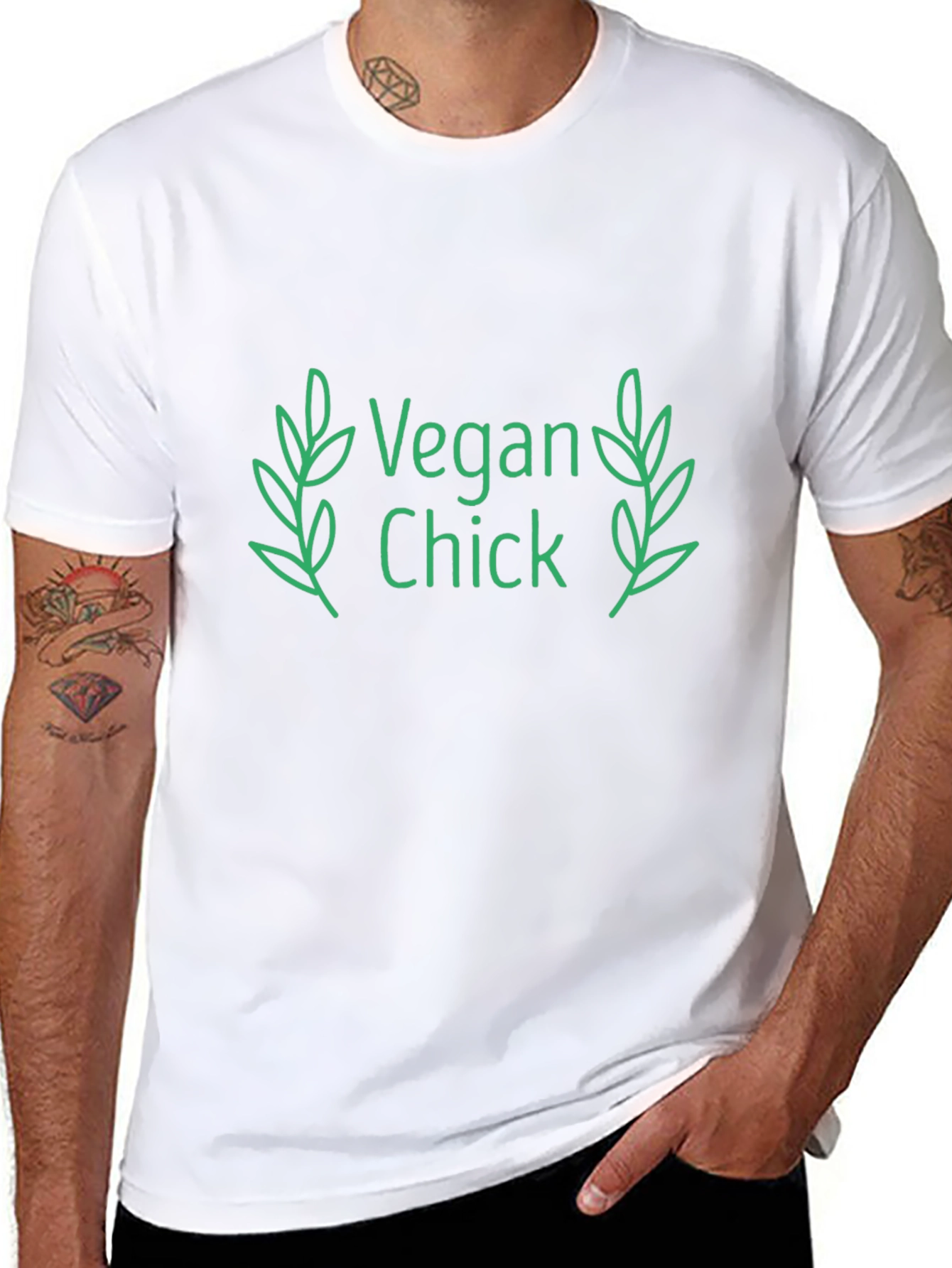 Vegan Chick Tee - Black Cotton T-Shirt