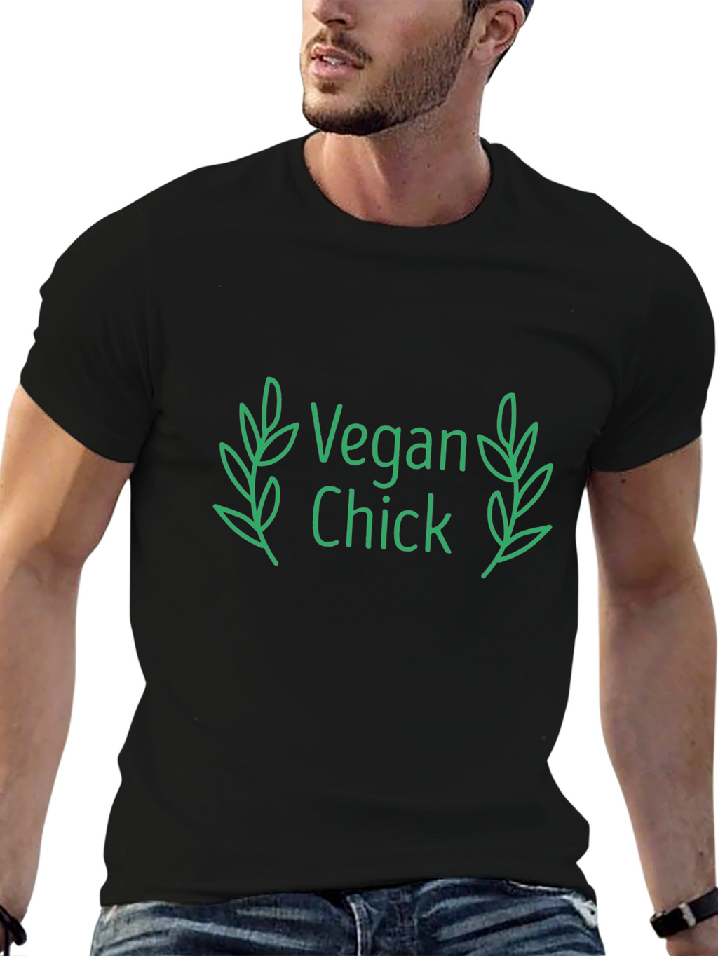 Vegan Chick Tee - Black Cotton T-Shirt