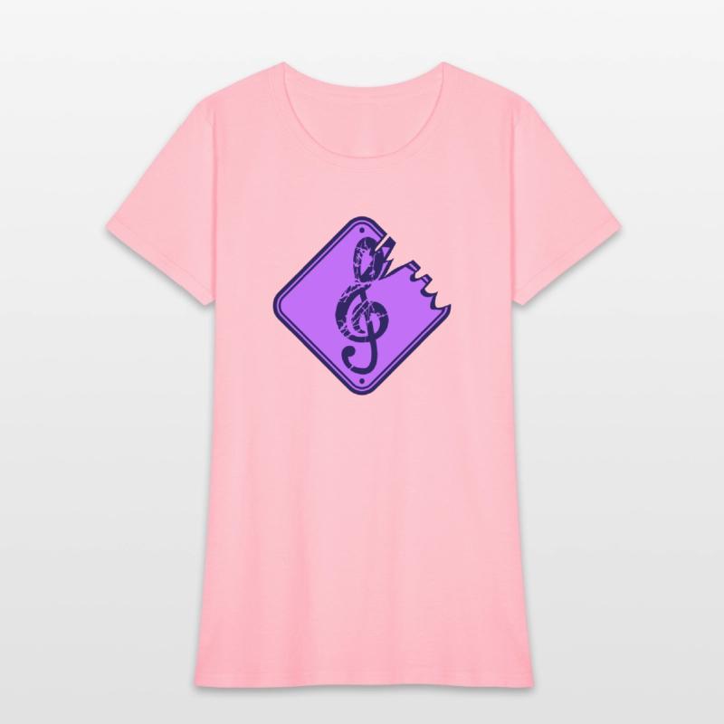 Music Clef Note Road Sign Warning Vintage Retro