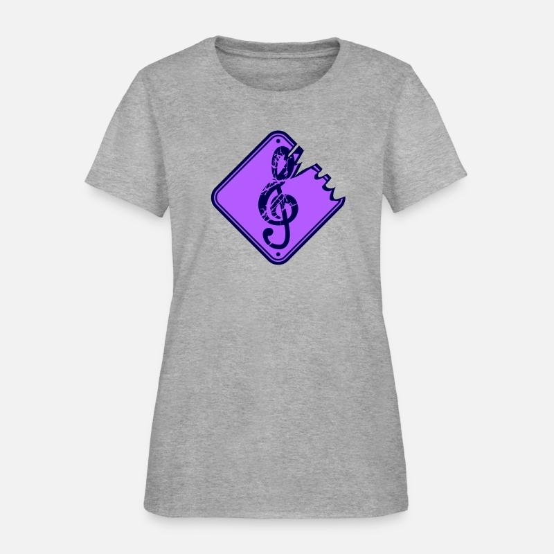 Music Clef Note Road Sign Warning Vintage Retro