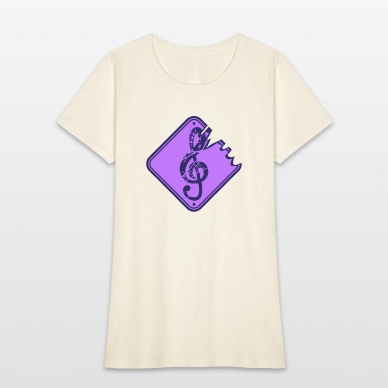 Music Clef Note Road Sign Warning Vintage Retro