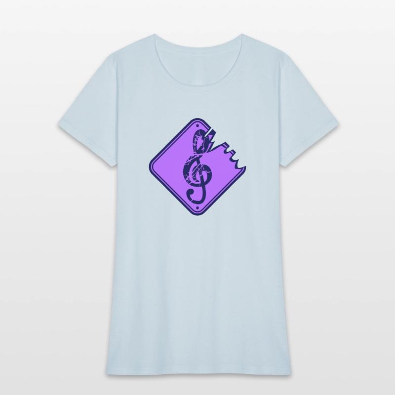 Music Clef Note Road Sign Warning Vintage Retro