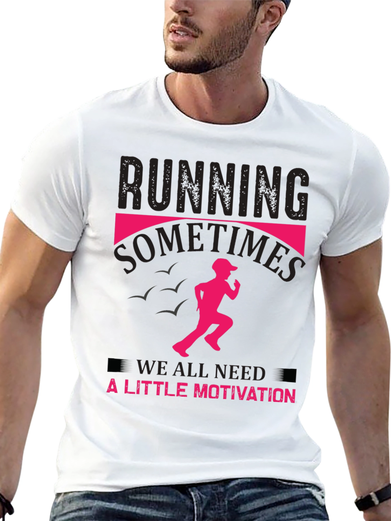 Running Motivation T-Shirt -  Mens Black Tee