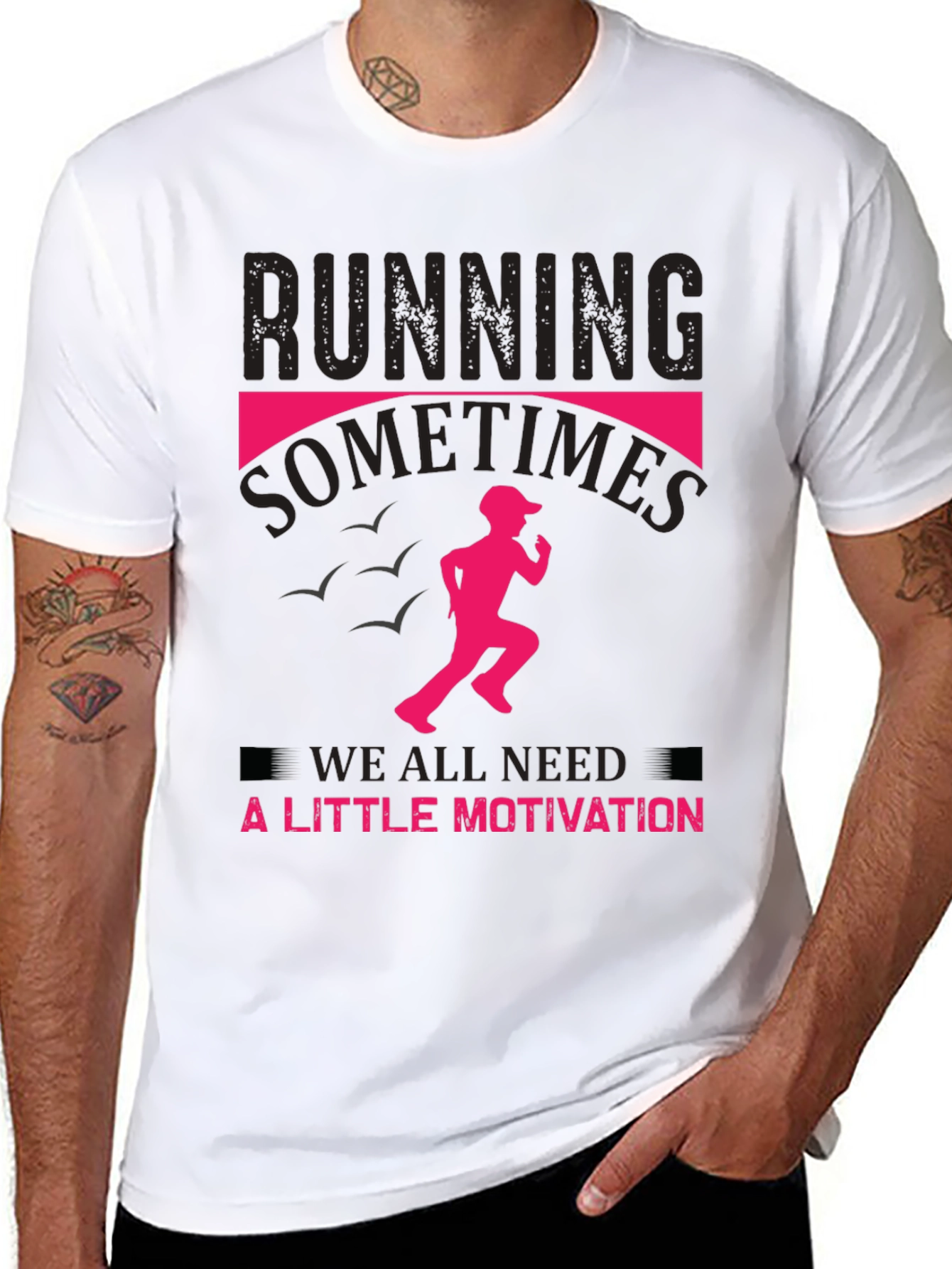 Running Motivation T-Shirt -  Mens Black Tee