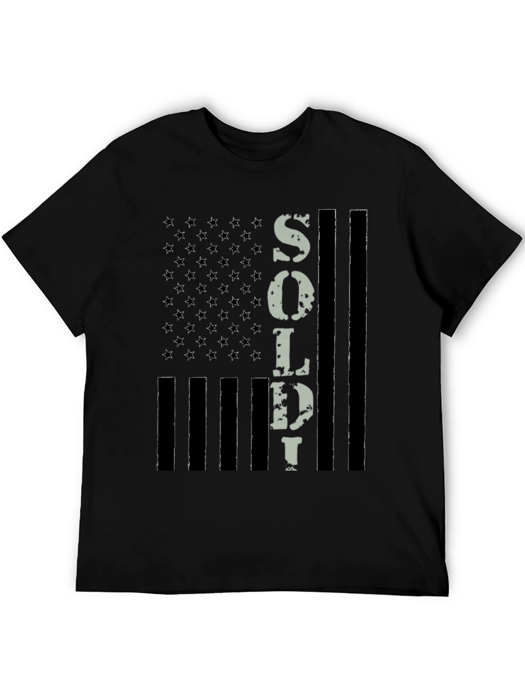 American Flag Soldier Graphic T-Shirt