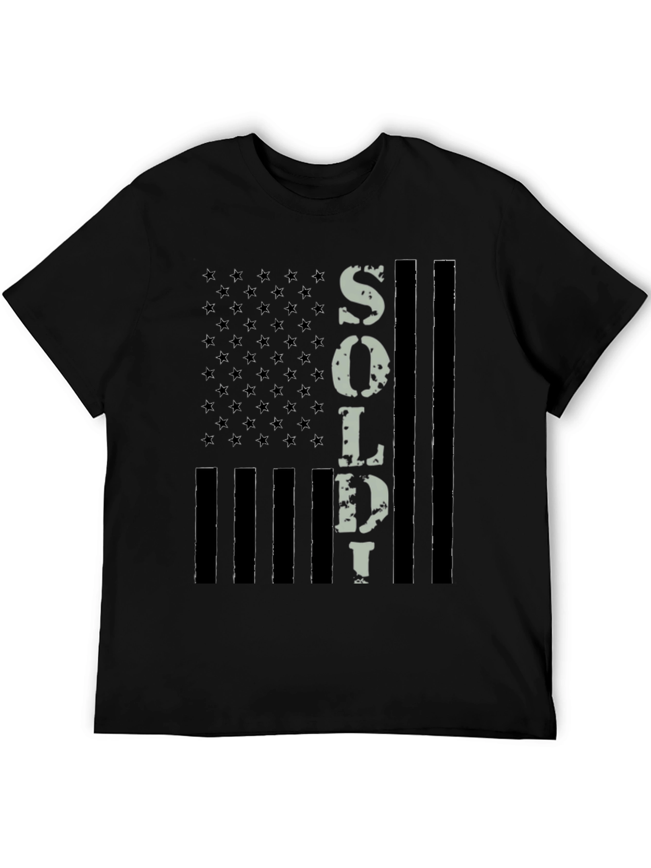 American Flag Soldier Graphic T-Shirt
