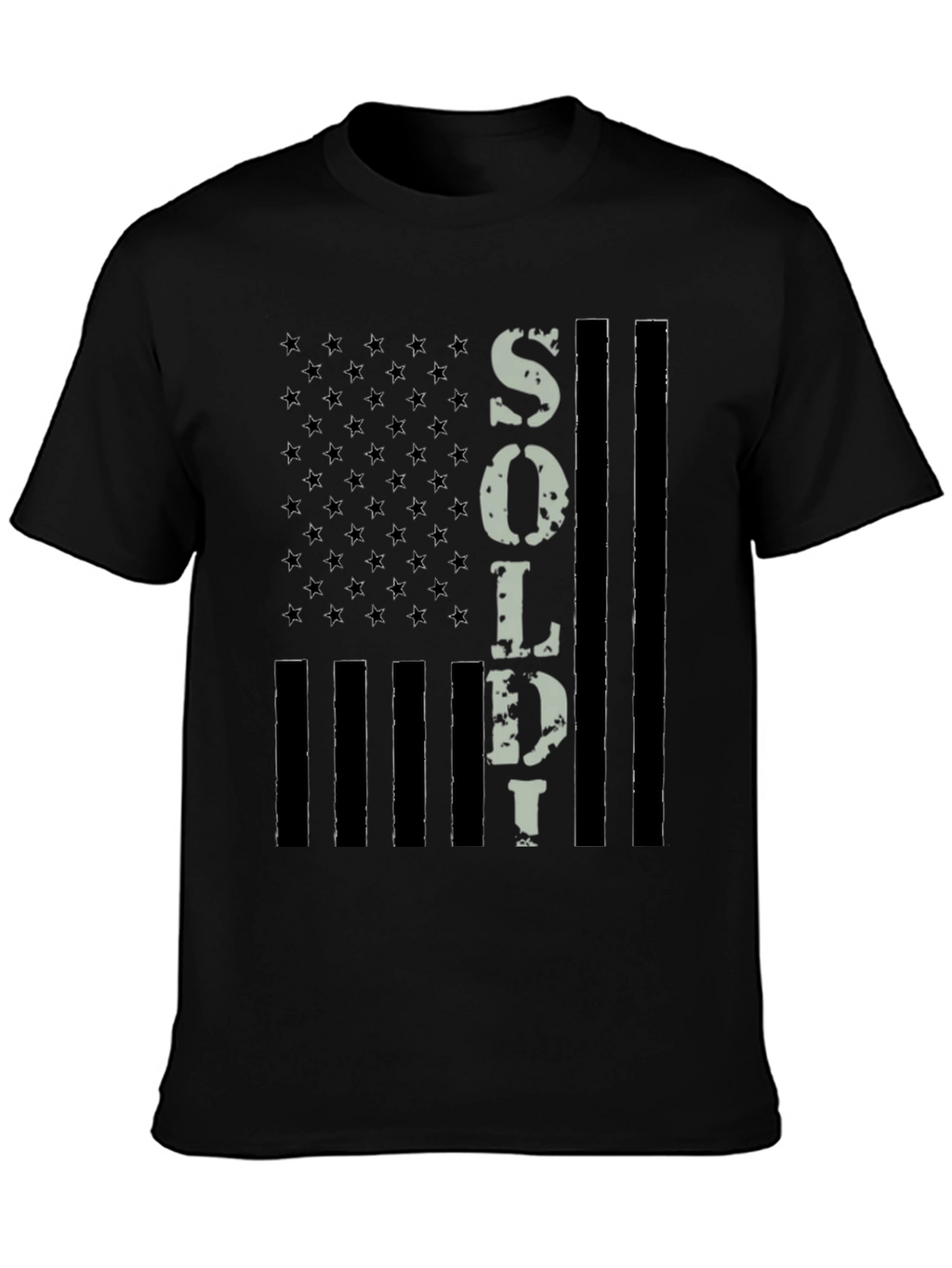 American Flag Soldier Graphic T-Shirt