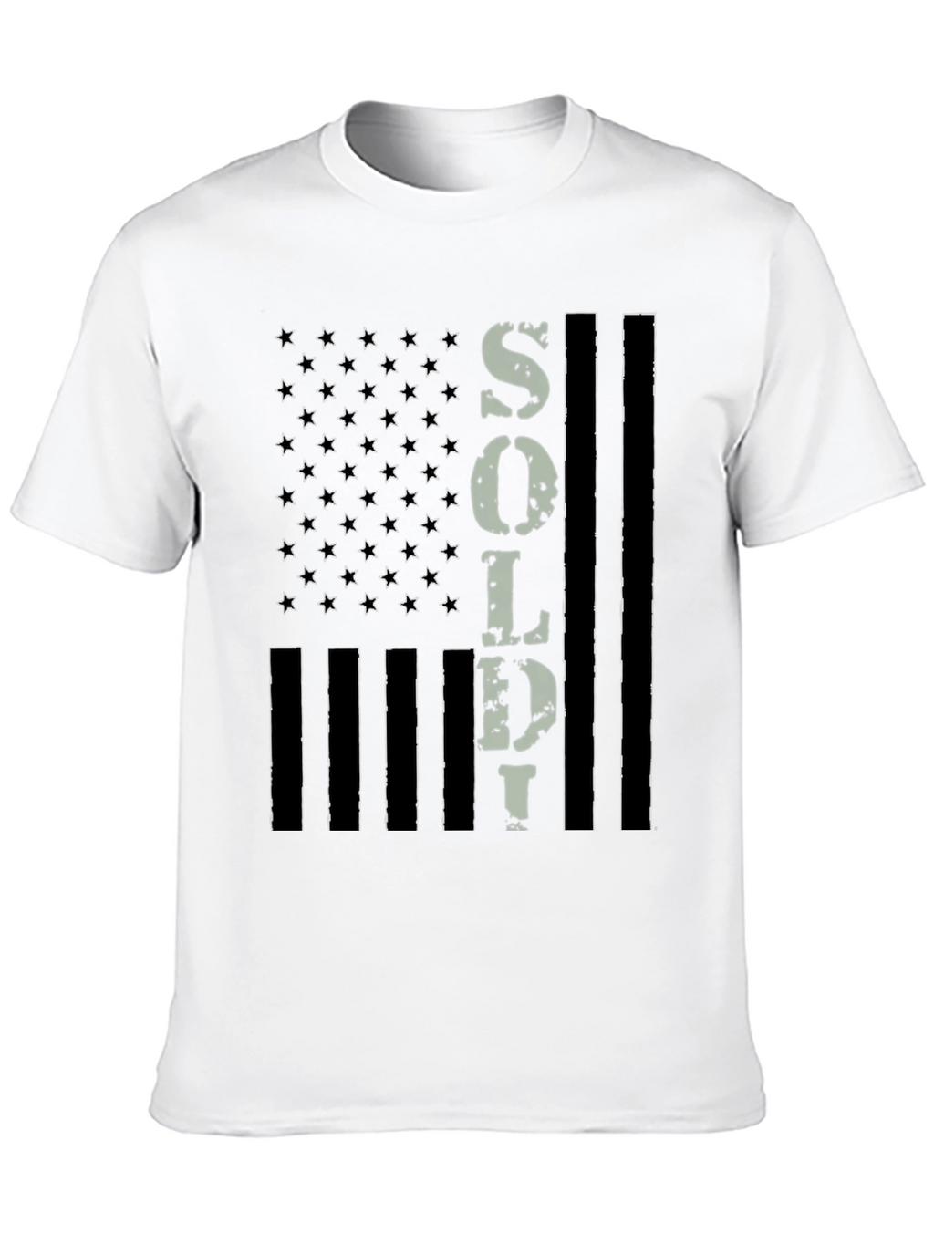American Flag Soldier Graphic T-Shirt
