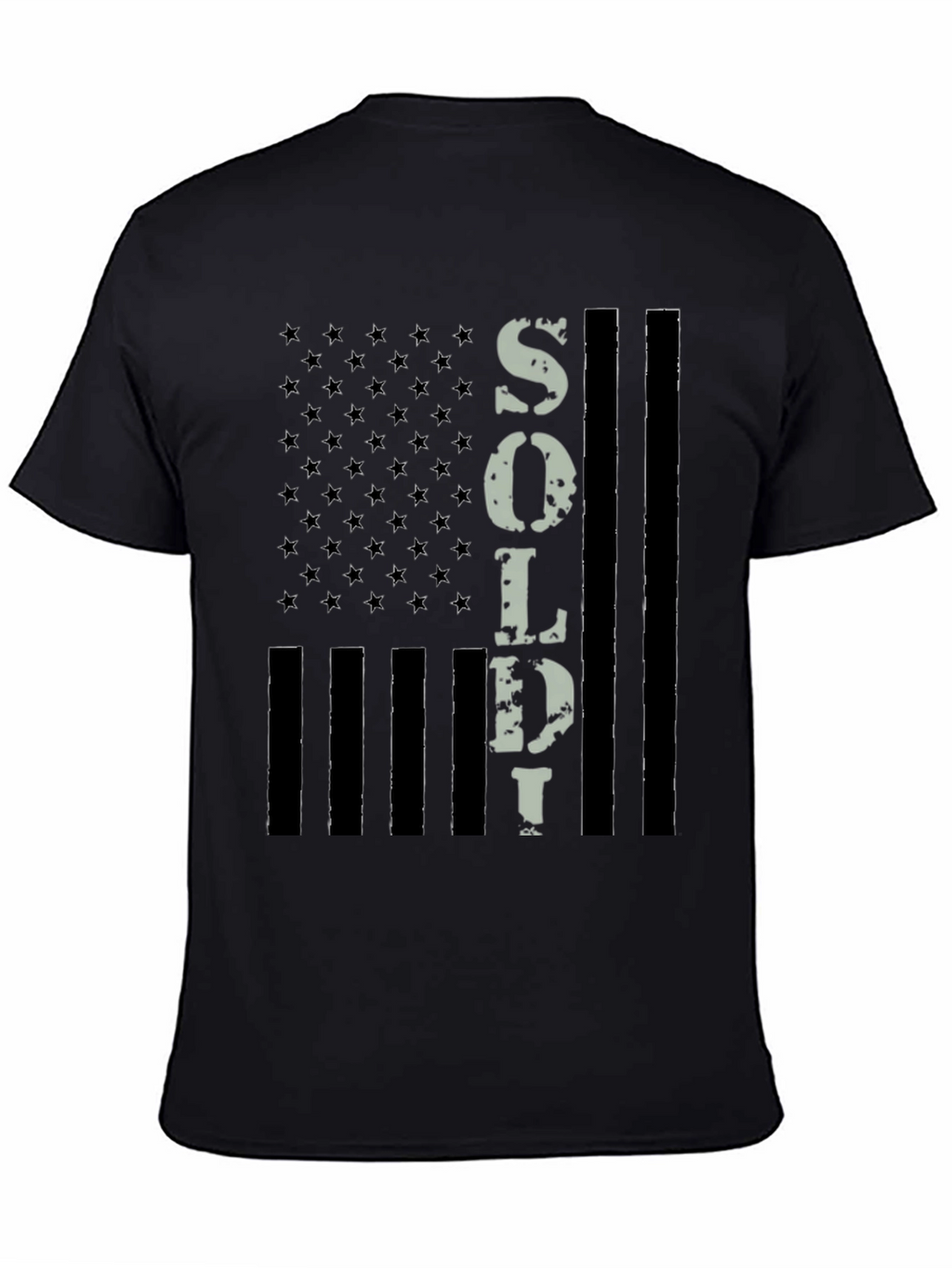 American Flag Soldier Graphic T-Shirt