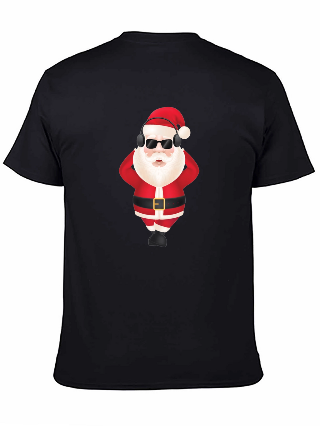 Cool Santa Black T-Shirt - Holiday Fun!
