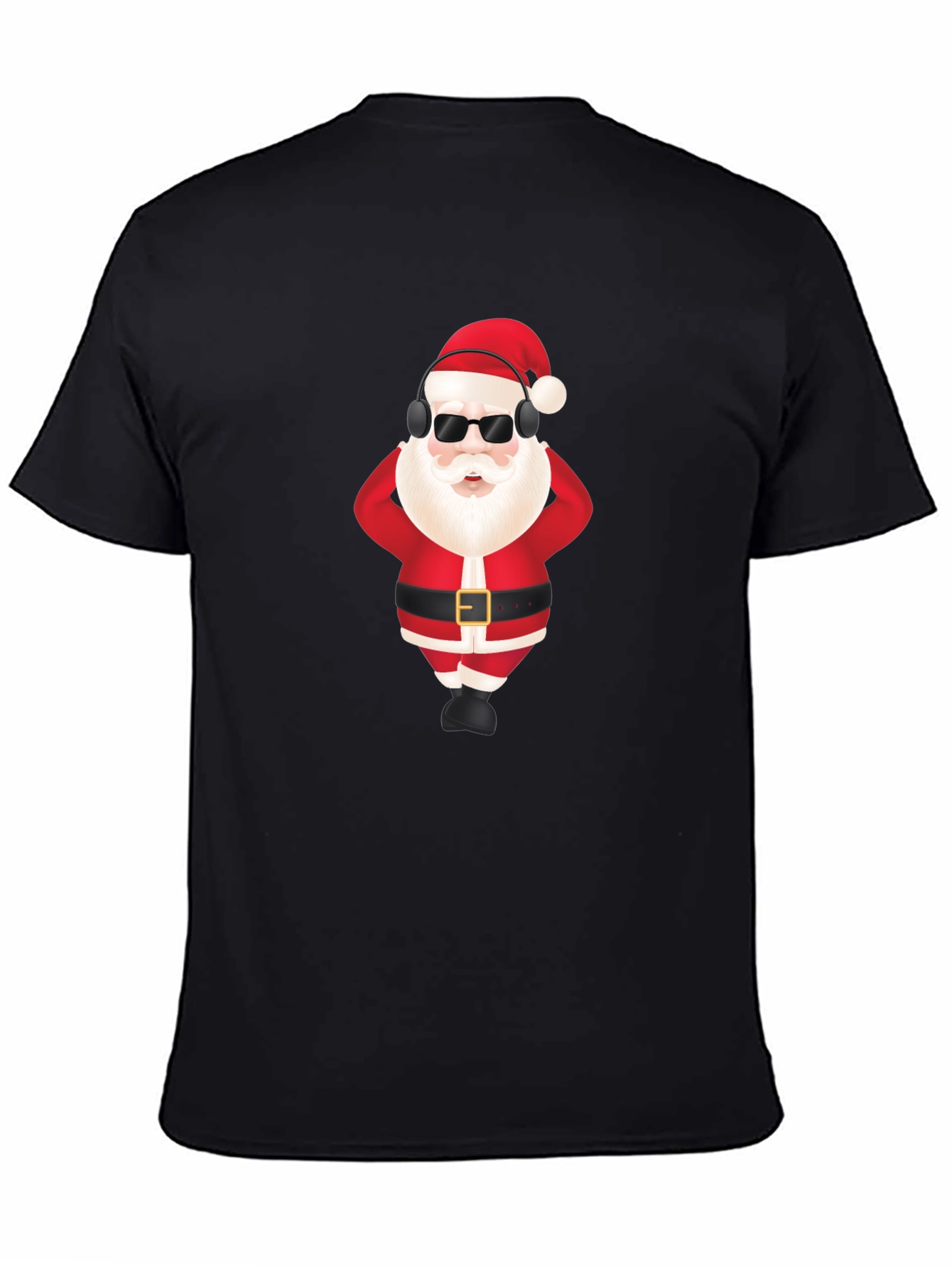 Cool Santa Black T-Shirt - Holiday Fun!