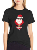 Cool Santa Black T-Shirt - Holiday Fun!