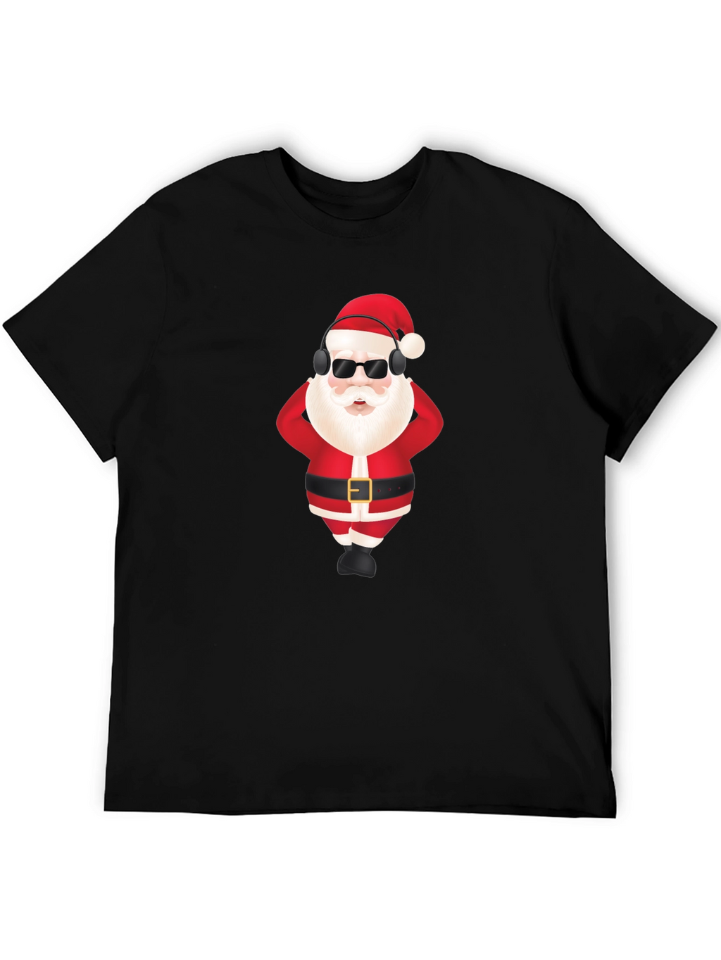 Cool Santa Black T-Shirt - Holiday Fun!