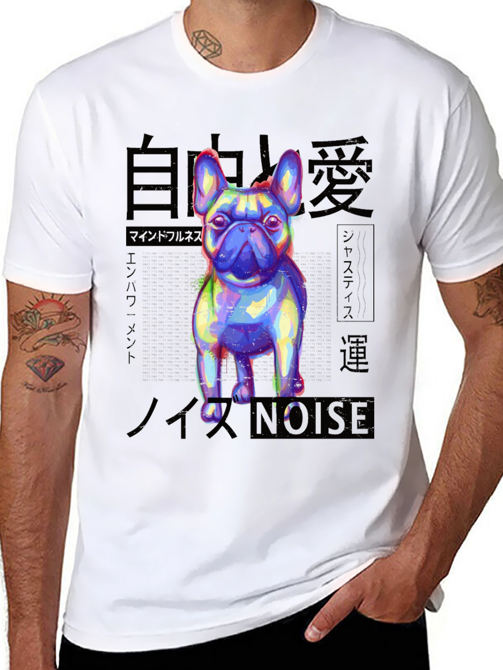 Mens Black Graphic Tee - Bulldog Design