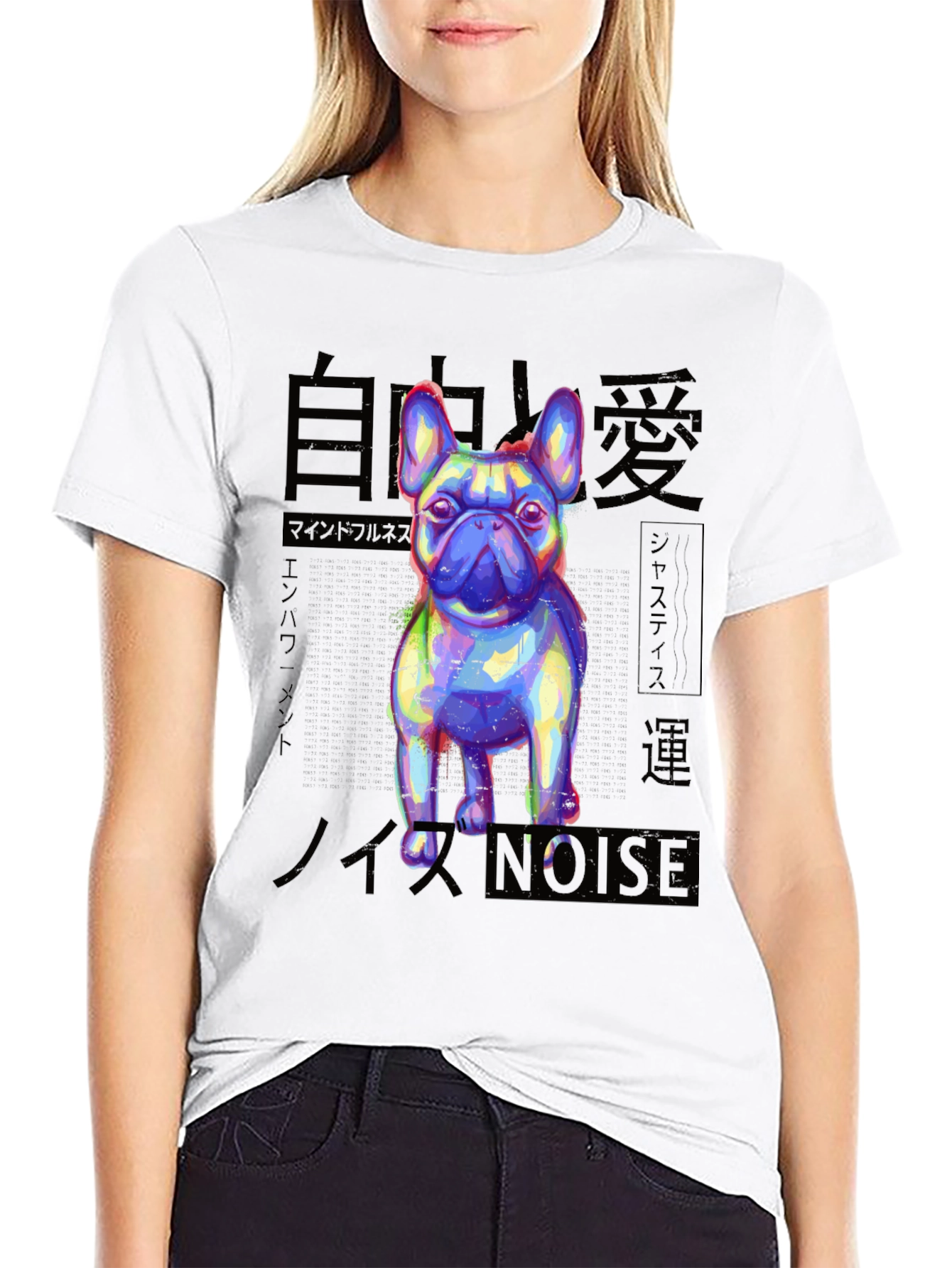 Mens Black Graphic Tee - Bulldog Design