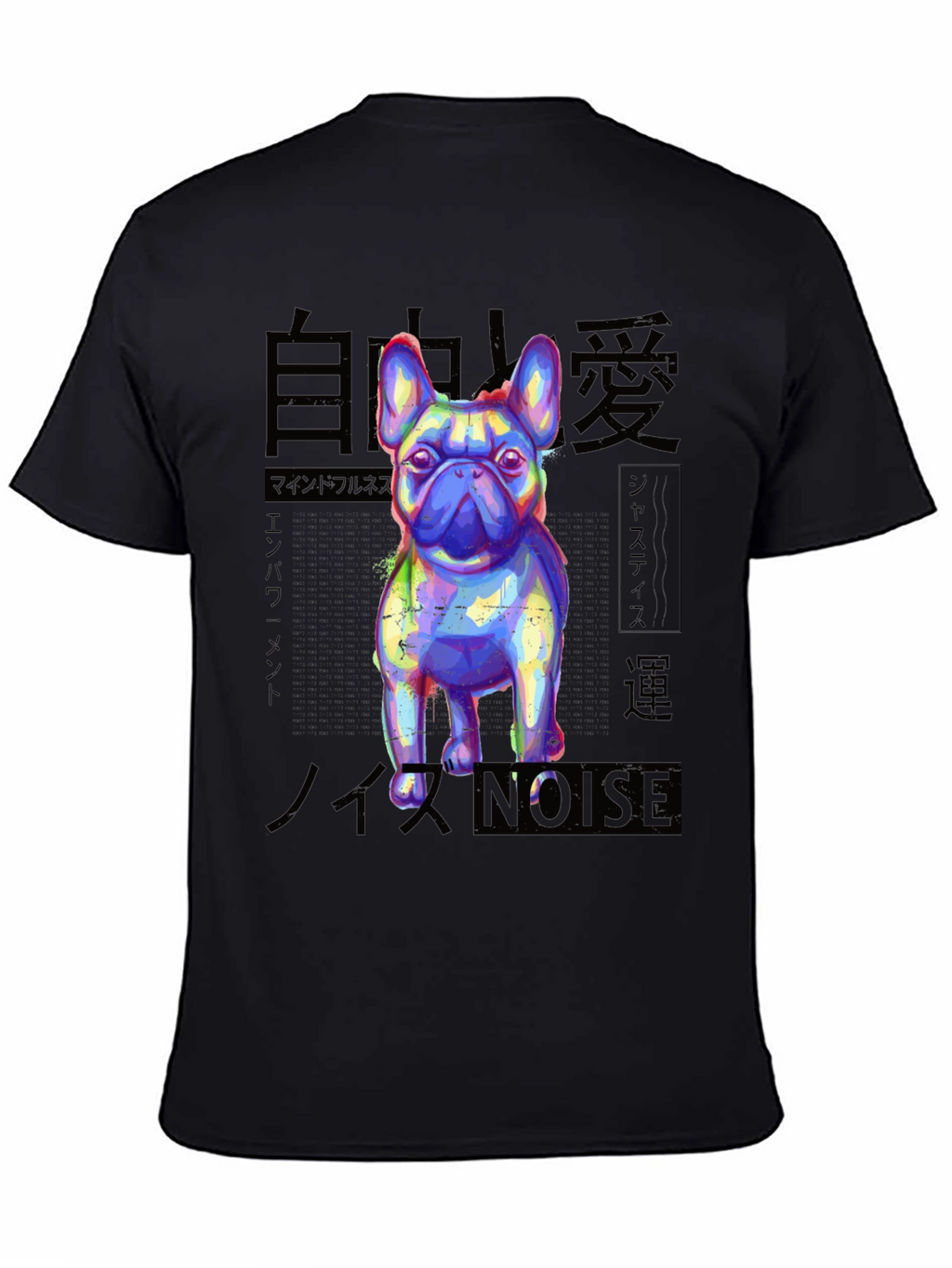 Mens Black Graphic Tee - Bulldog Design