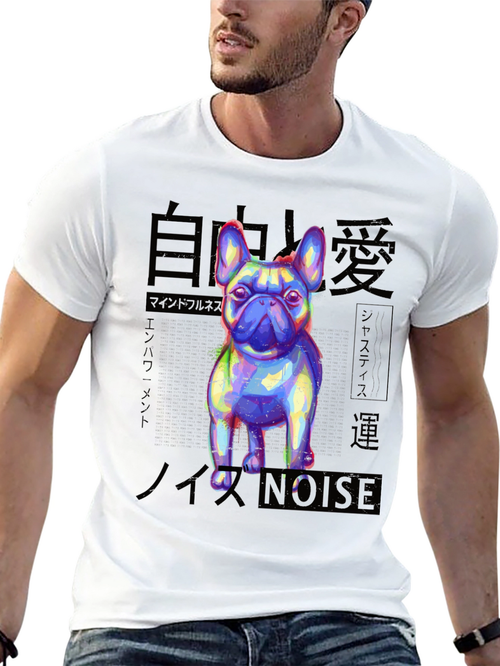 Mens Black Graphic Tee - Bulldog Design