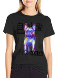 Mens Black Graphic Tee - Bulldog Design