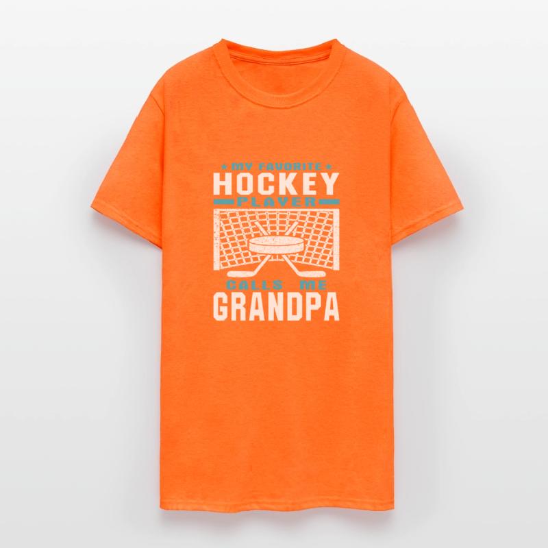 My Favorite Hockey Player Grandpa Blue White Text
