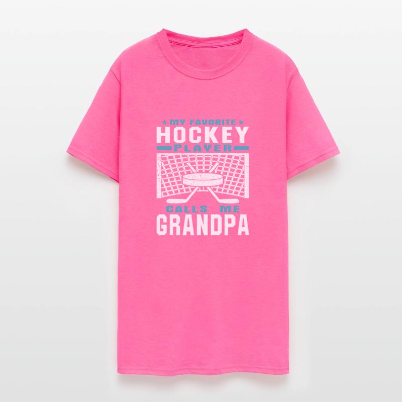 My Favorite Hockey Player Grandpa Blue White Text