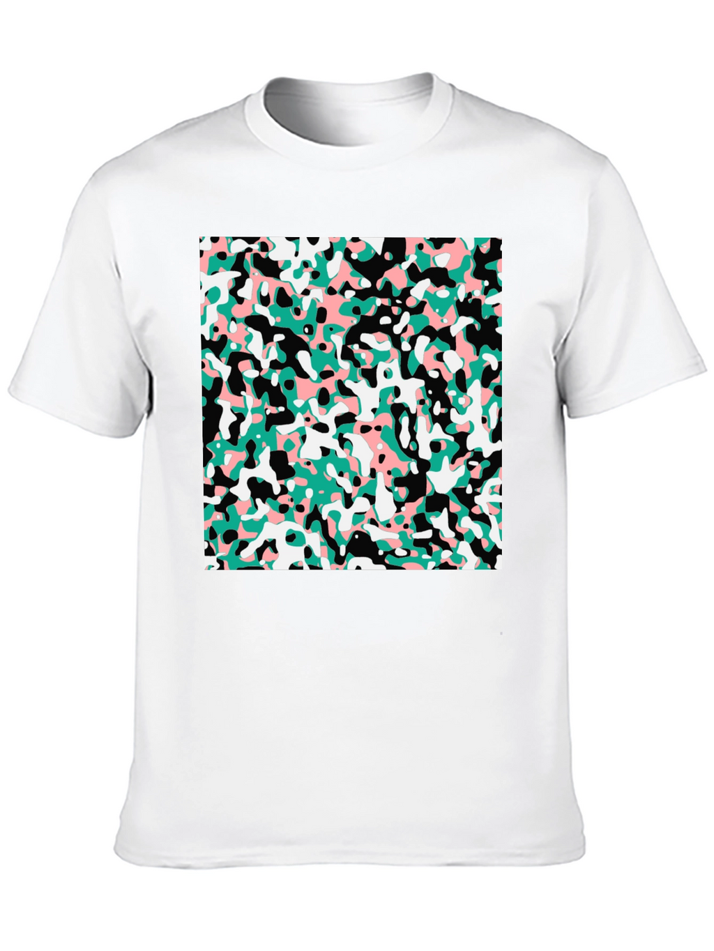 Abstract Camo Print Black T-Shirt