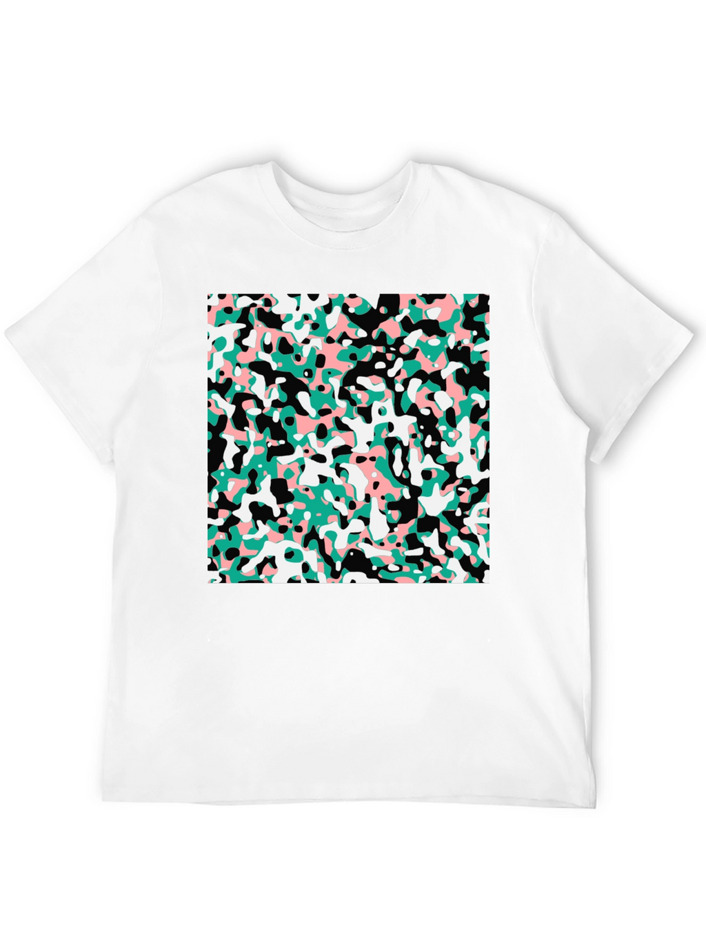 Abstract Camo Print Black T-Shirt