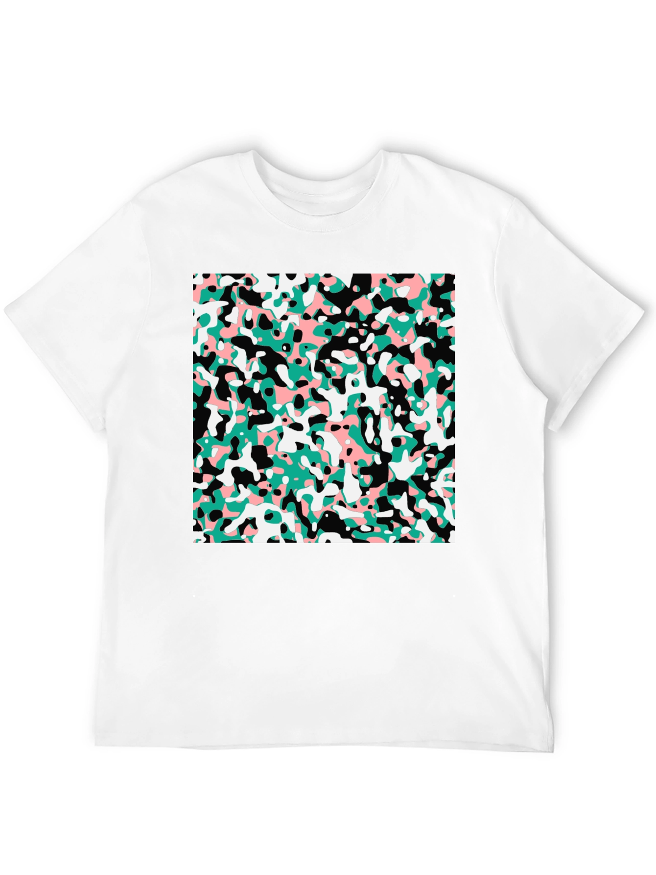 Abstract Camo Print Black T-Shirt