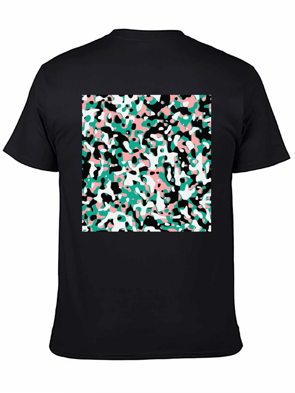 Abstract Camo Print Black T-Shirt