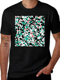 Abstract Camo Print Black T-Shirt