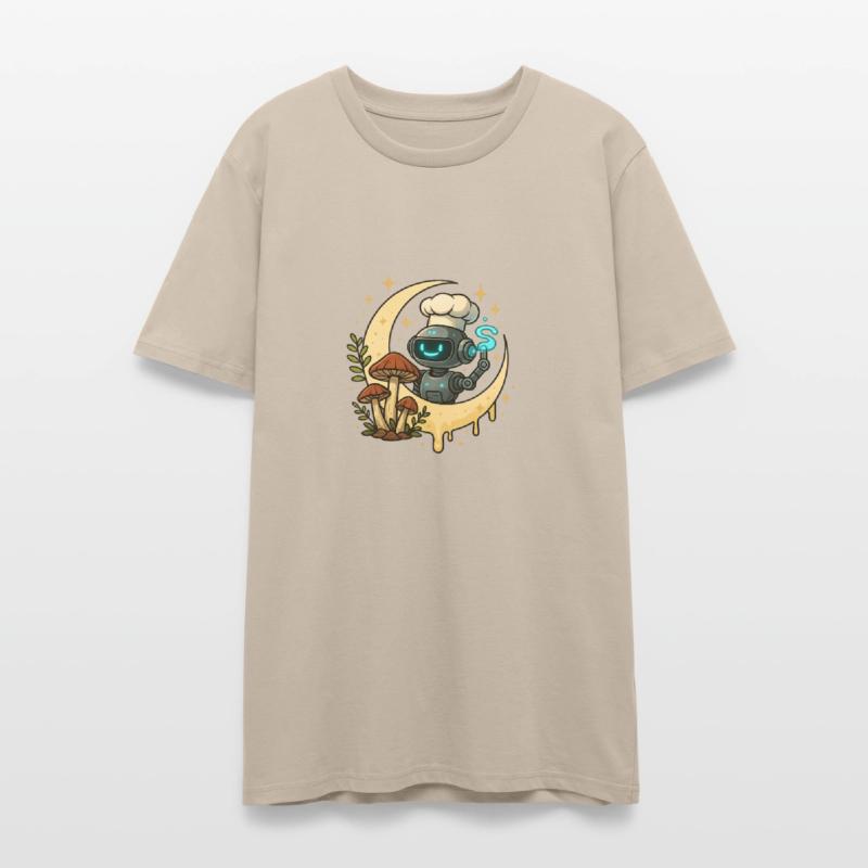 Mystical Crescent Moon with Forest Mushrooms