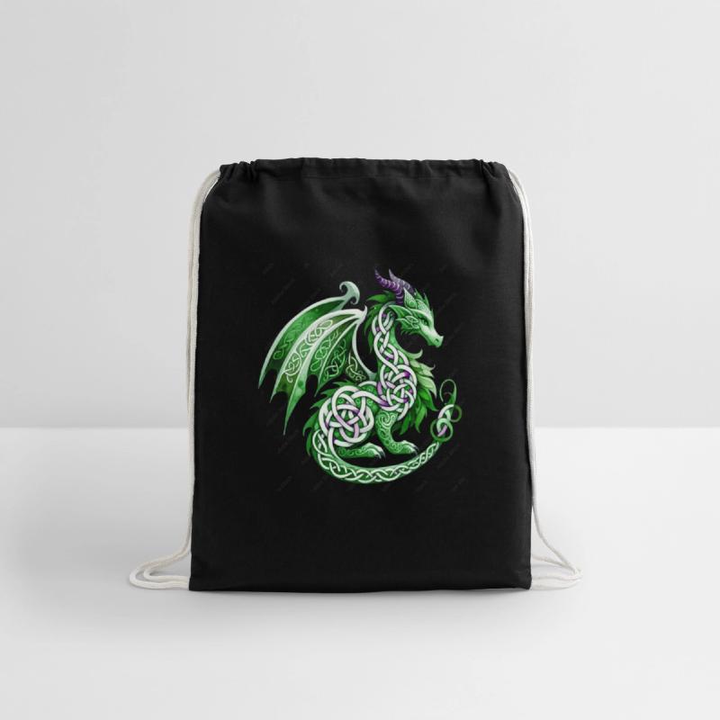 Mythical Green Celtic Dragon Fantasy Art