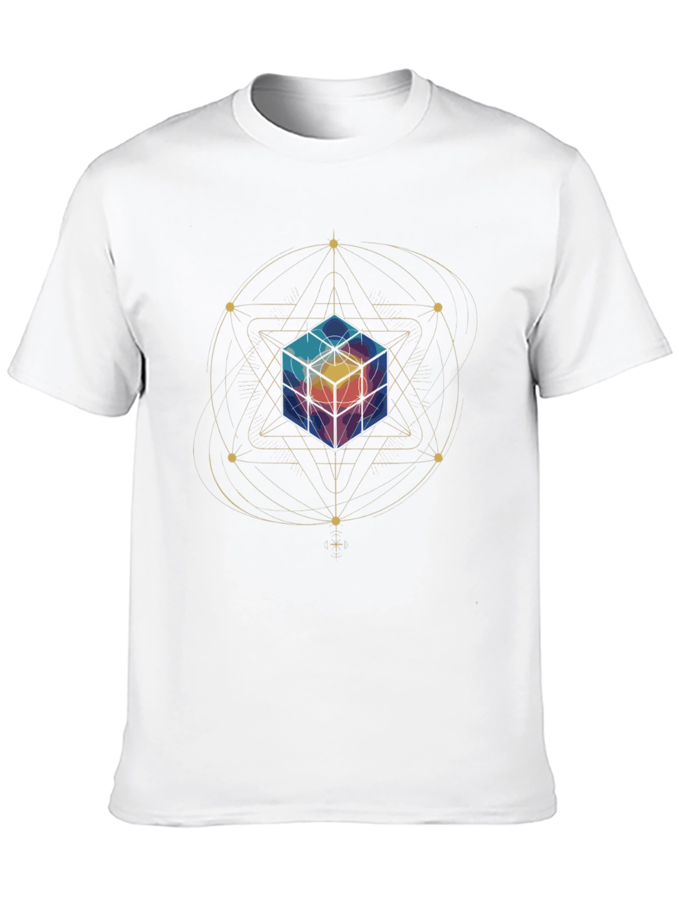 Geometric Cube Graphic Tee - Black T-Shirt