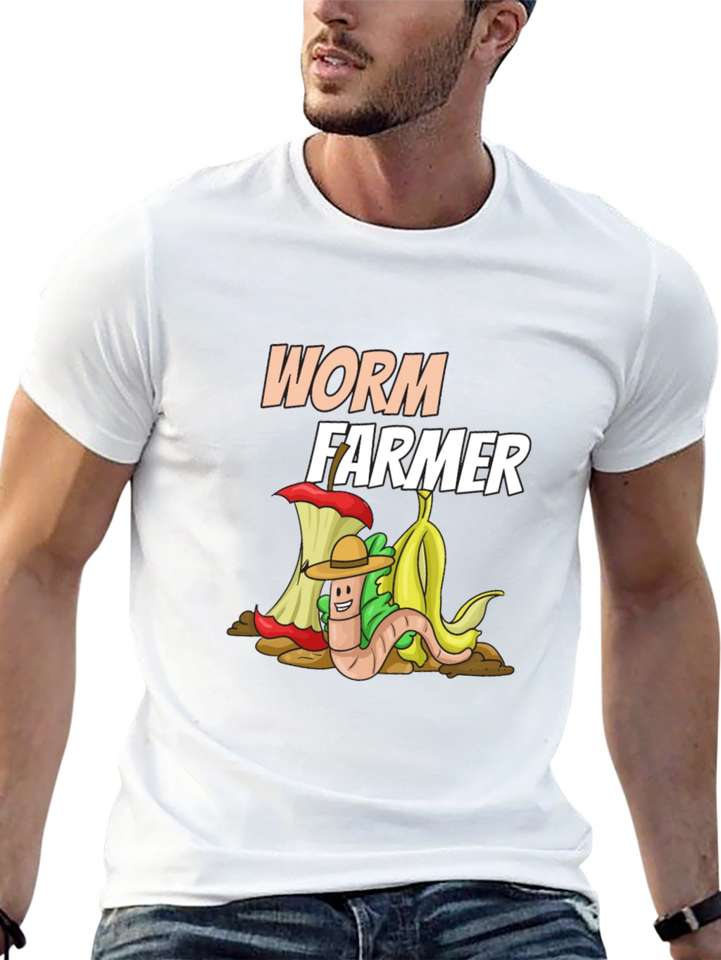 Worm Farmer T-Shirt: Compost Cartoon Graphic Tee