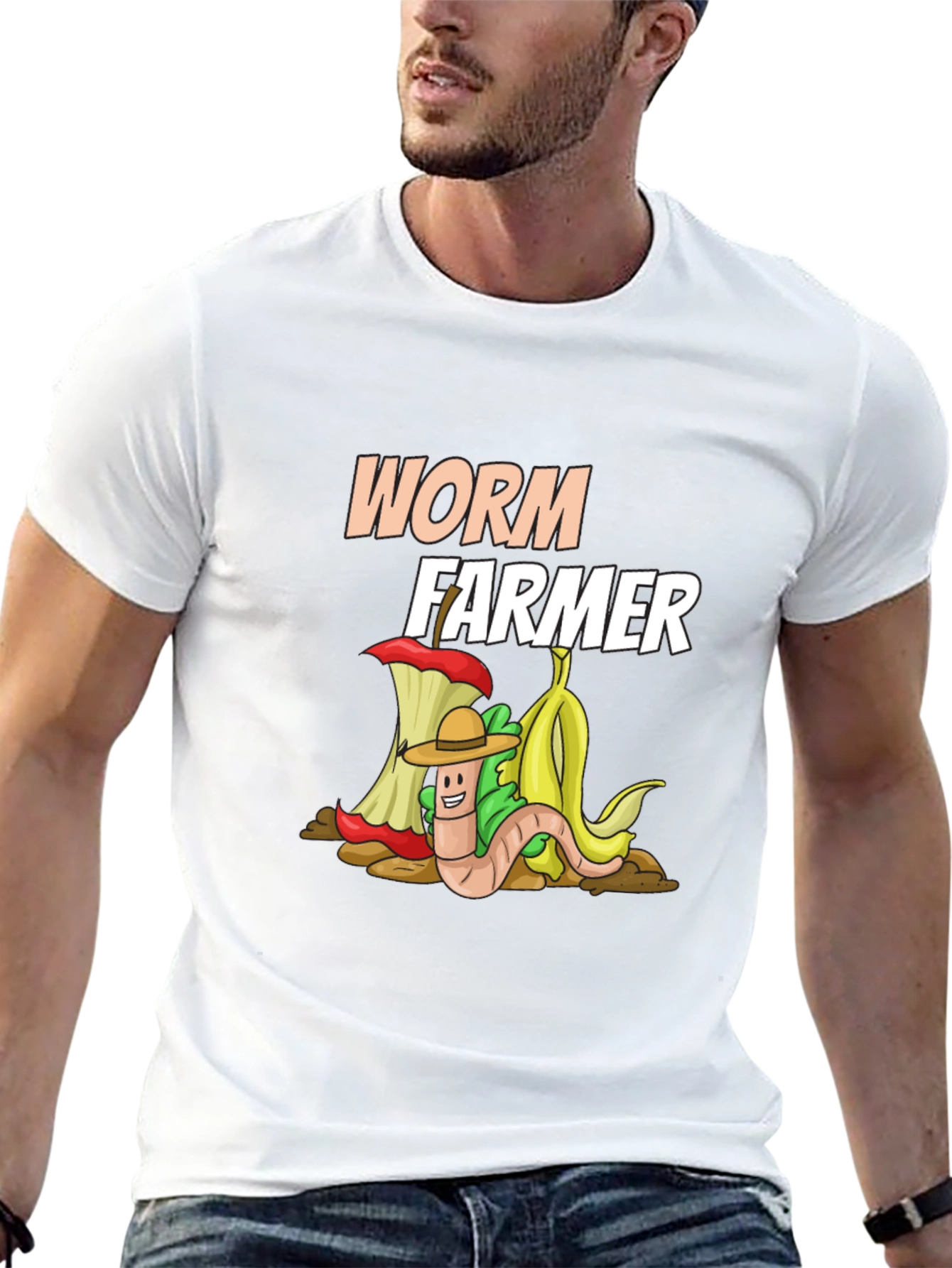 Worm Farmer T-Shirt: Compost Cartoon Graphic Tee