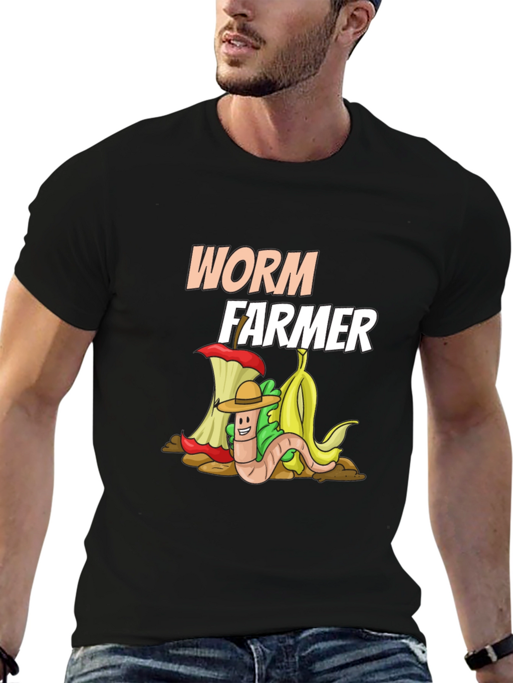 Worm Farmer T-Shirt: Compost Cartoon Graphic Tee