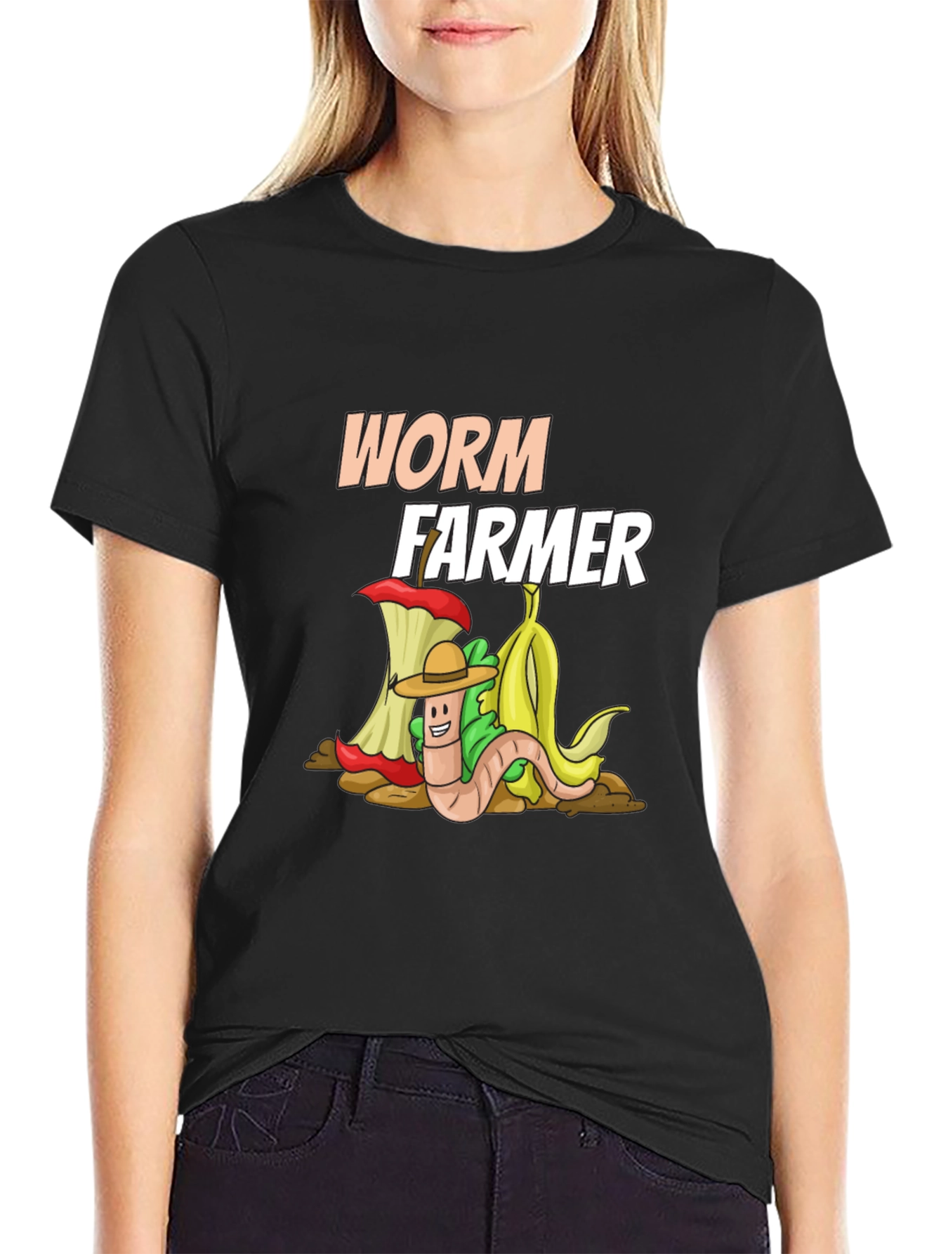 Worm Farmer T-Shirt: Compost Cartoon Graphic Tee