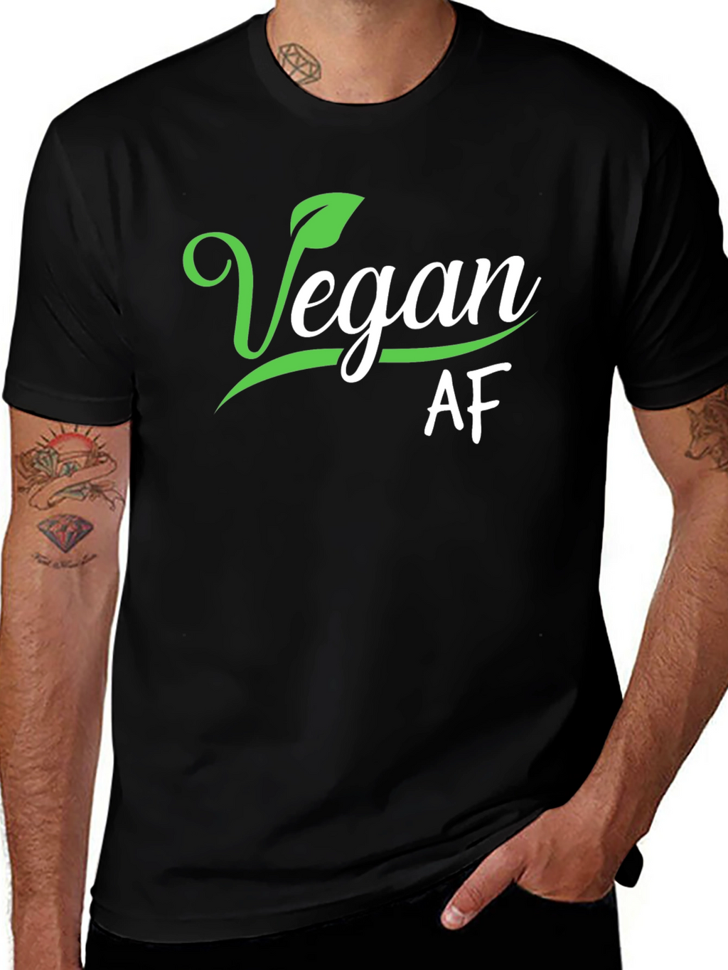 Vegan AF Black Graphic Tee Shirt