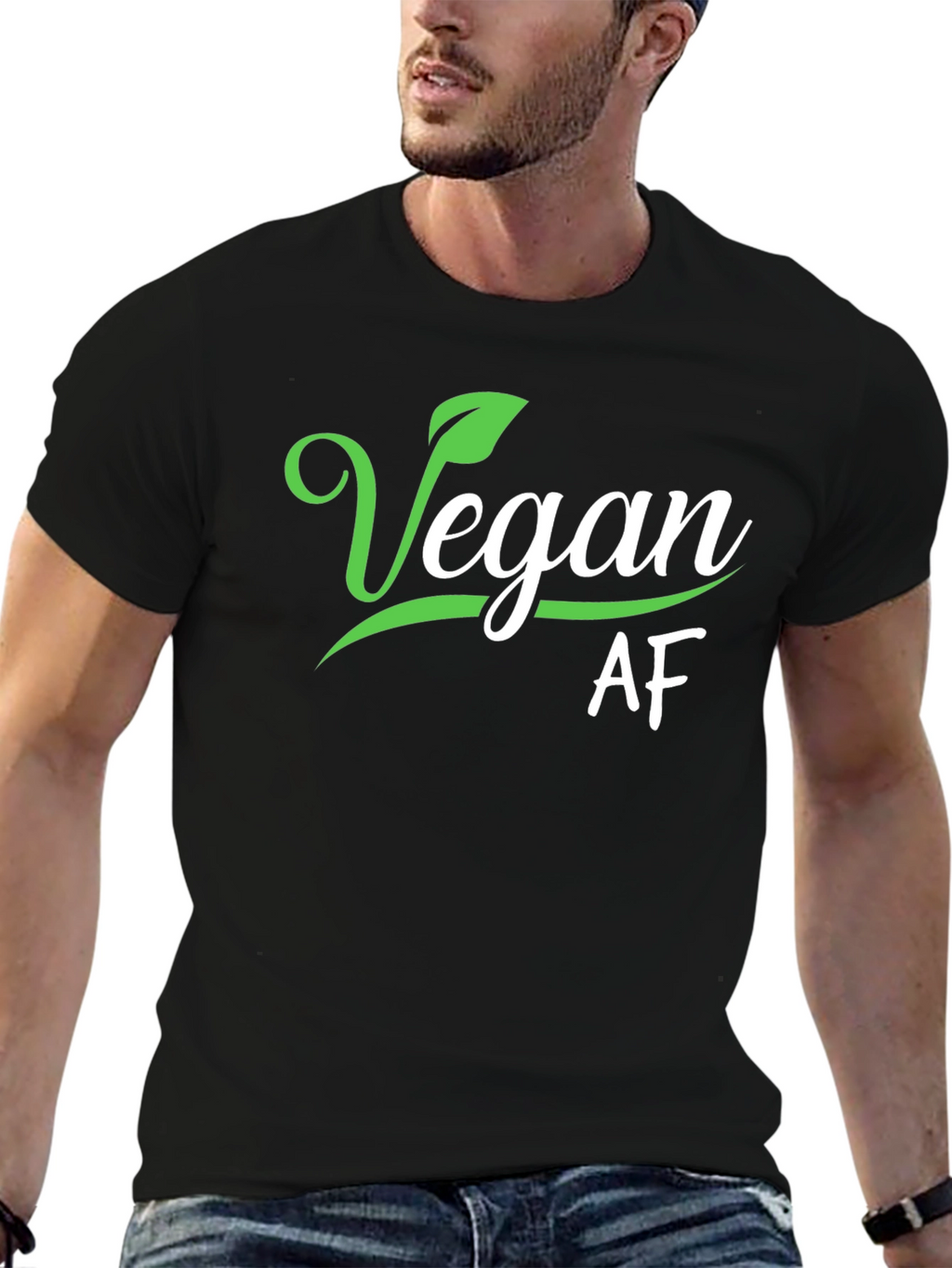 Vegan AF Black Graphic Tee Shirt