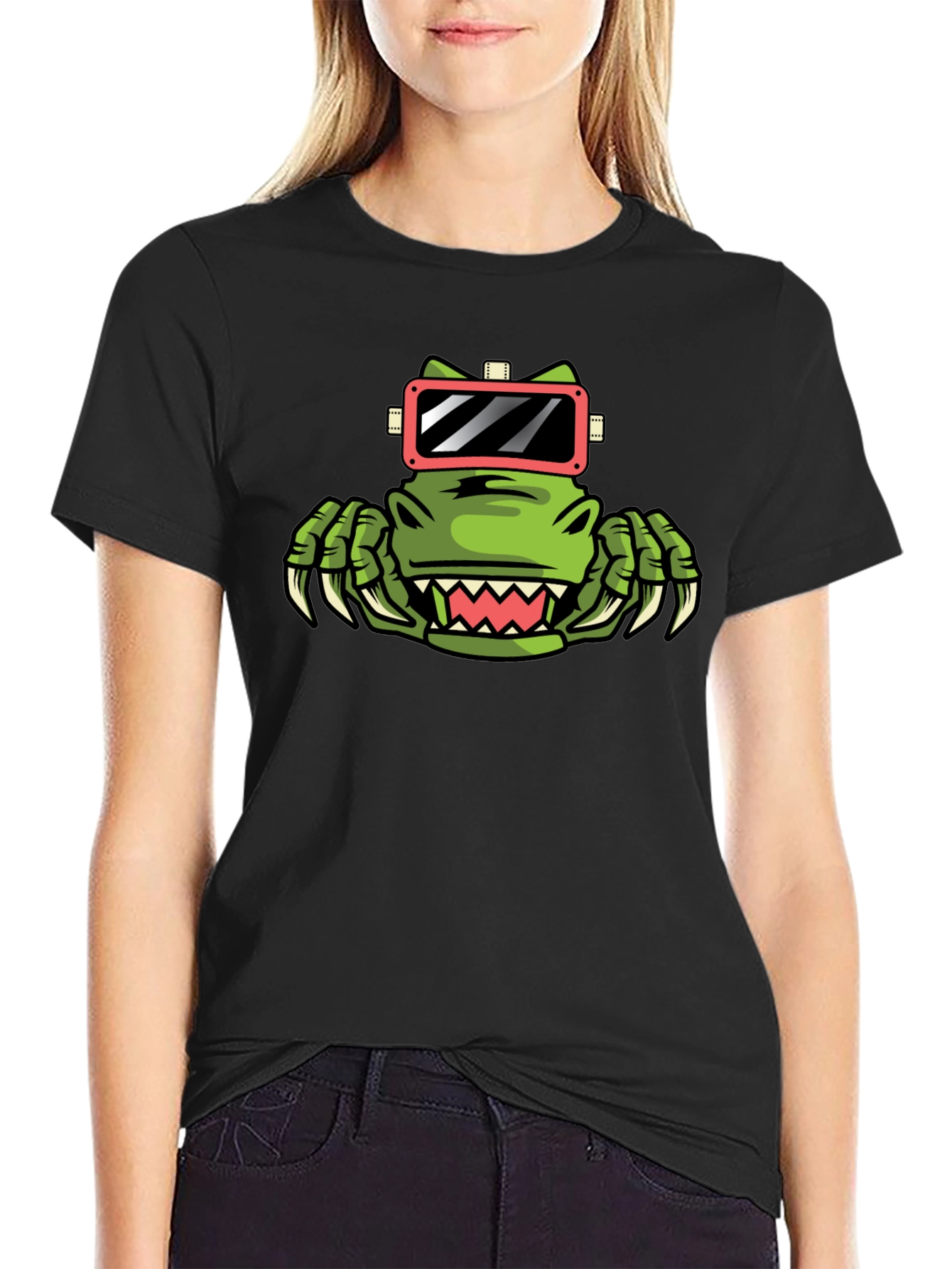 VR Dino Black Tee - Gamer Style