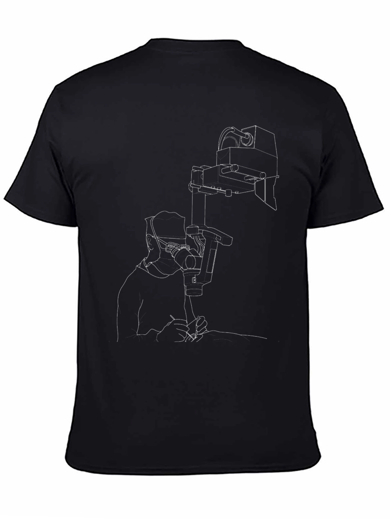 Modern Surgical Scene Graphic Tee - Black Cotton