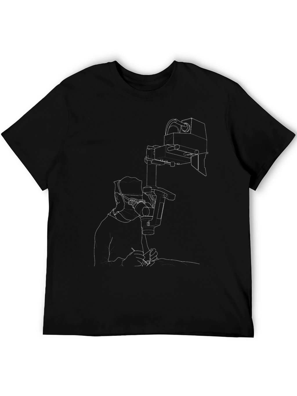 Modern Surgical Scene Graphic Tee - Black Cotton