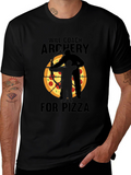 Archery Coach Pizza Lover Black T-Shirt