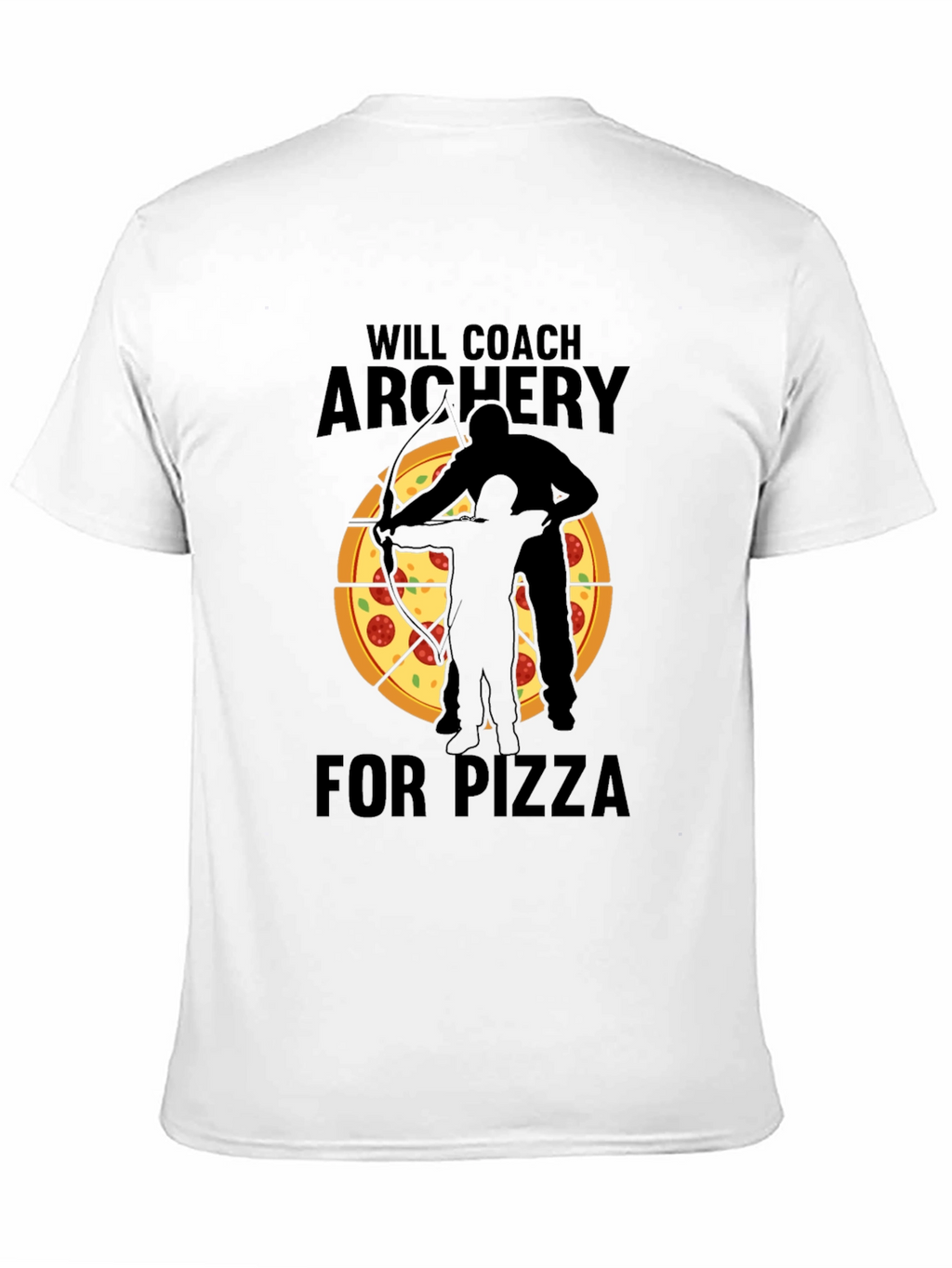 Archery Coach Pizza Lover Black T-Shirt