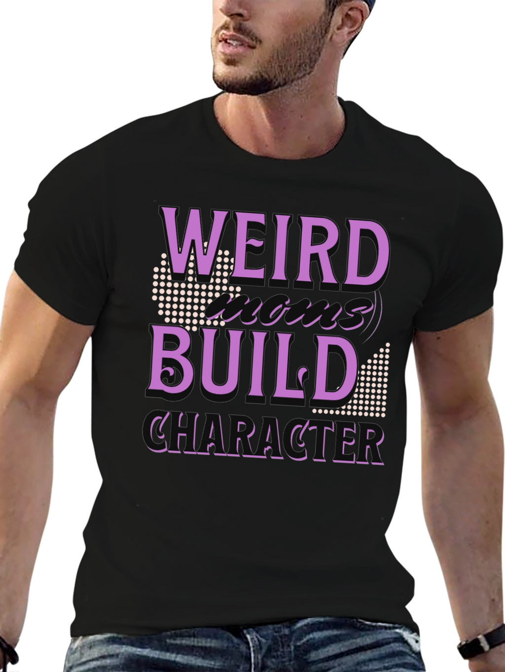 Weird Build Character Black T-Shirt