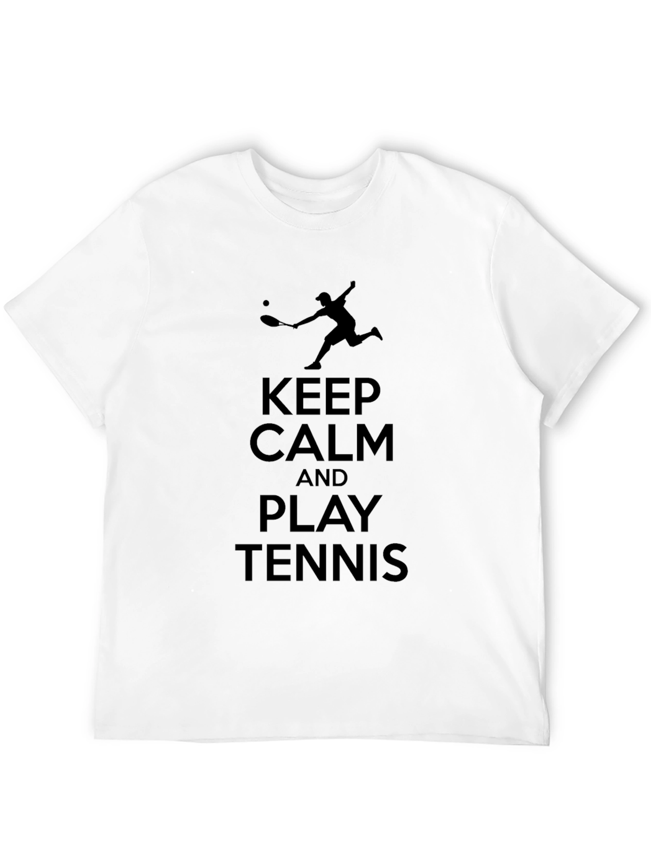 Keep Calm Play Tennis Black Graphic Tee