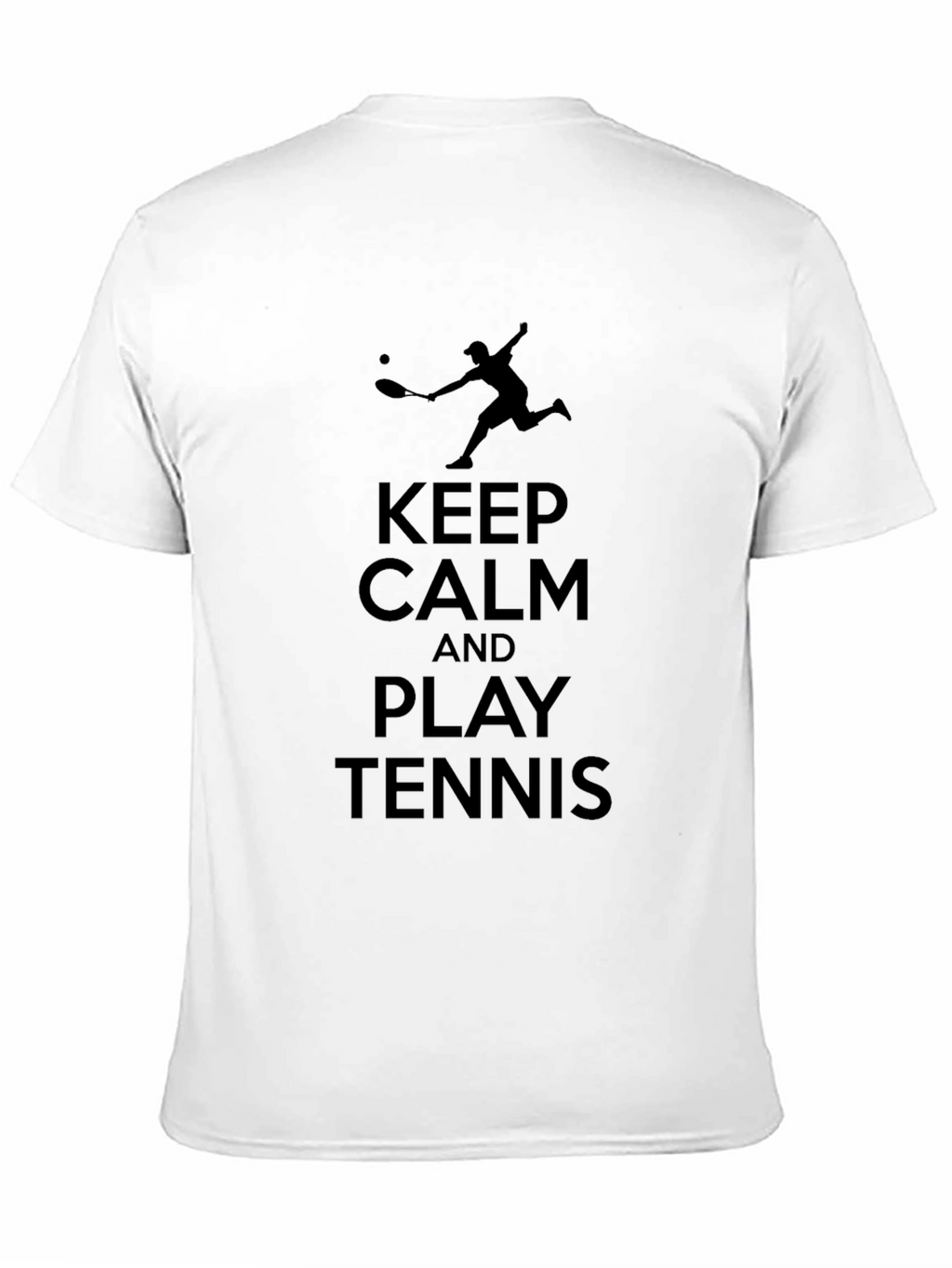 Keep Calm Play Tennis Black Graphic Tee