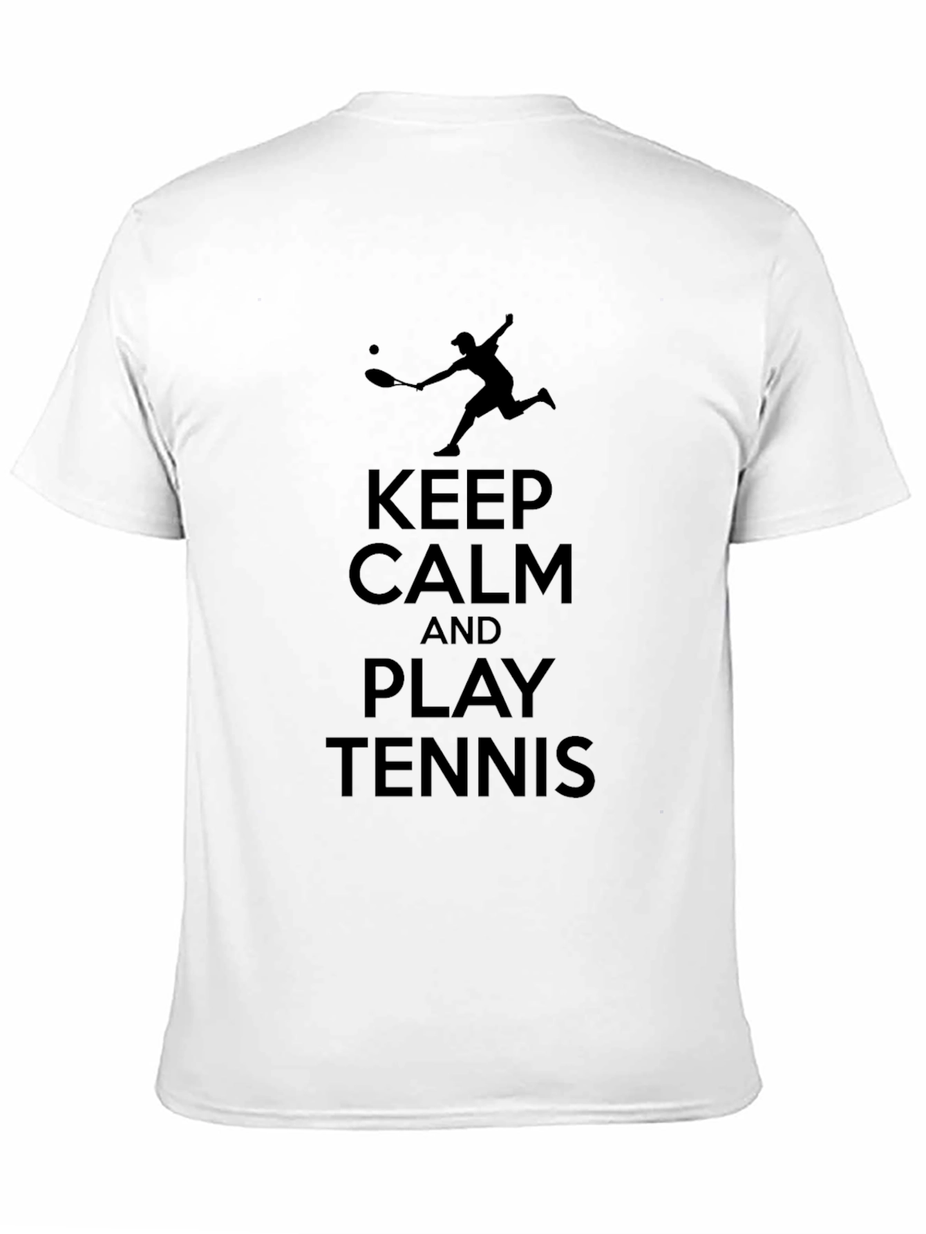 Keep Calm Play Tennis Black Graphic Tee