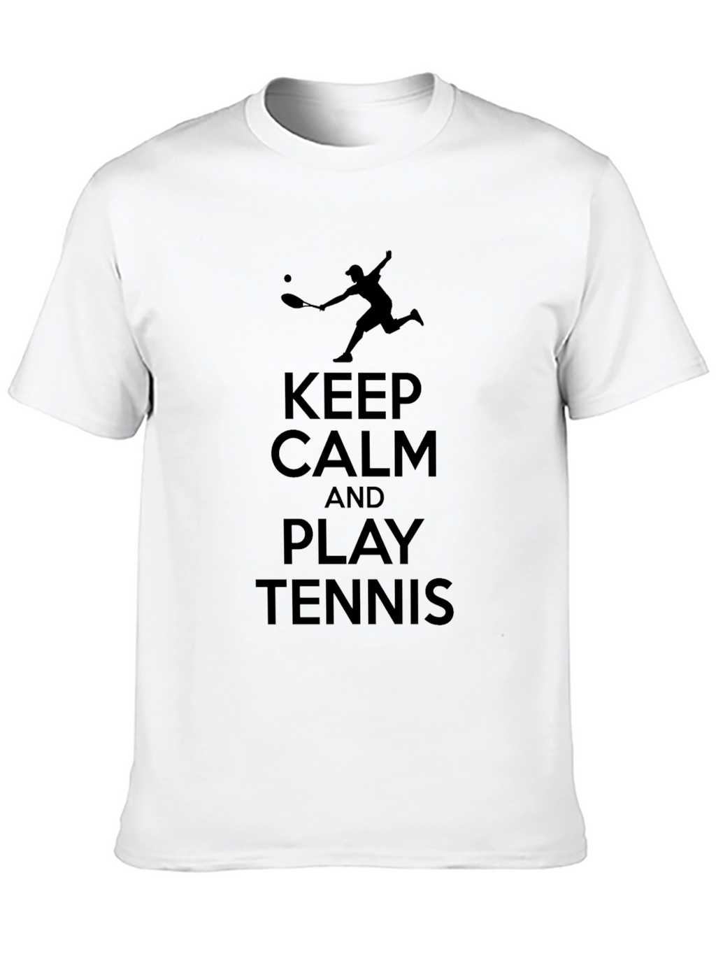 Keep Calm Play Tennis Black Graphic Tee