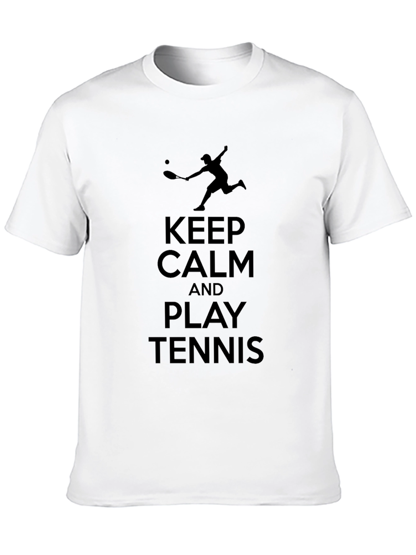 Keep Calm Play Tennis Black Graphic Tee