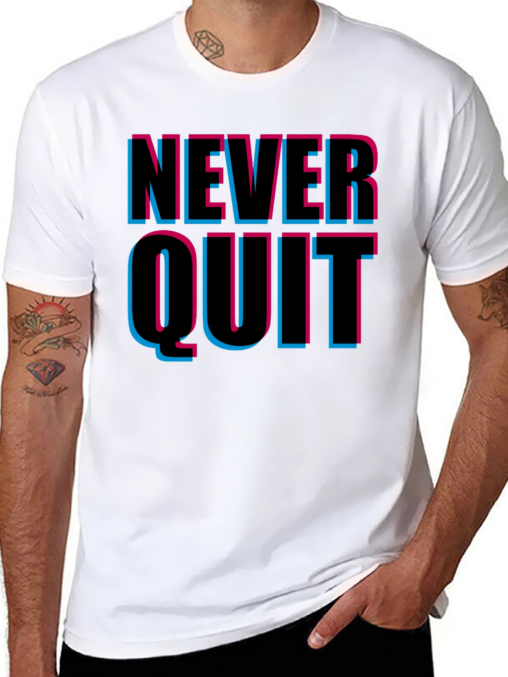 Never Quit Graphic Print T-Shirt